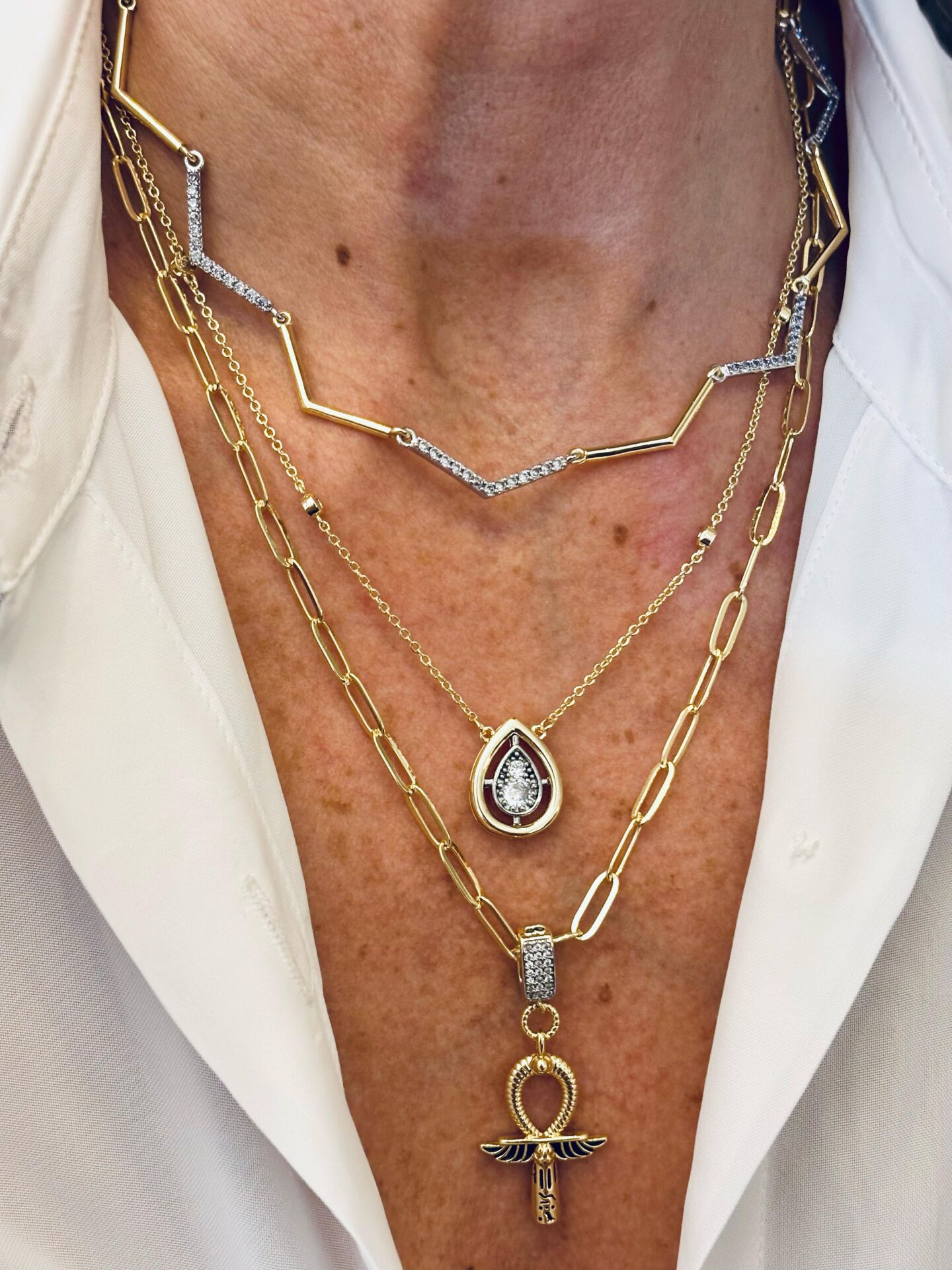 Crystal Zigzag Kolyeler (3’lü set)